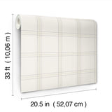 4169-27606 Auberge White Plaid Wallpaper