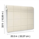 4169-27607 Auberge Ivory Plaid Wallpaper