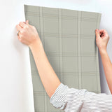 4169-27609 Auberge Sage Plaid Wallpaper