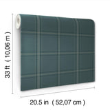  4169-27610 Auberge Teal Plaid Wallpaper