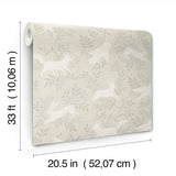 4169-83112 Revelry Taupe Forest Frolic Wallpaper