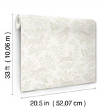  4169-83113 Revelry White Forest Frolic Wallpaper