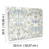 4169-83117 Mystic Moth Sky Blue Forest Magic Wallpaper