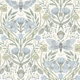 4169-83117 Mystic Moth Sky Blue Forest Magic Wallpaper