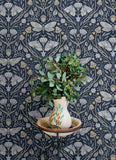 4169-83118 Mystic Moth Navy Forest Magic Wallpaper