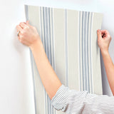 4169-83123 Calvados Blue Linen Stripe Wallpaper