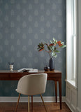  4169-83127 Frond Denim Leaf Wallpaper