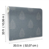  4169-83127 Frond Denim Leaf Wallpaper