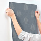  4169-83127 Frond Denim Leaf Wallpaper
