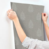  4169-83128 Frond Charcoal Leaf Wallpaper