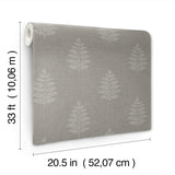  4169-83128 Frond Charcoal Leaf Wallpaper
