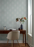 4169-83130 Frond Light Blue Leaf Wallpaper