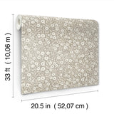  4169-83131 Poppy Trail Grey Floral Wallpaper