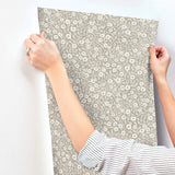  4169-83131 Poppy Trail Grey Floral Wallpaper