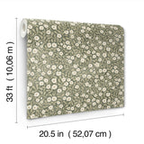 4169-83132 Poppy Trail Green Floral Wallpaper