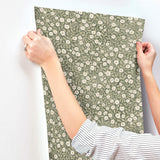 4169-83132 Poppy Trail Green Floral Wallpaper