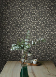 4169-83133 Poppy Trail Black Floral Wallpaper