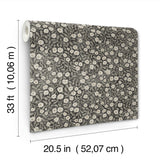 4169-83133 Poppy Trail Black Floral Wallpaper
