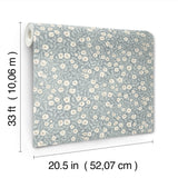 4169-83134 Poppy Trail Light Blue Floral Wallpaper