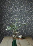 4169-83135 Poppy Trail Dark Blue Floral Wallpaper
