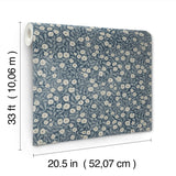 4169-83135 Poppy Trail Dark Blue Floral Wallpaper