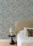 4169-83139 Tea Olive Blue Finch Frolic Wallpaper