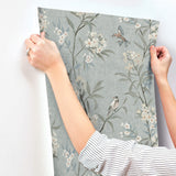 4169-83139 Tea Olive Blue Finch Frolic Wallpaper