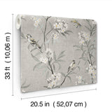 4169-83141 Tea Olive Gray Finch Frolic Wallpaper
