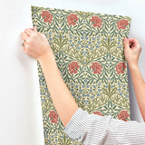 4171-82043 Oxford Union Green Floral Vines Wallpaper