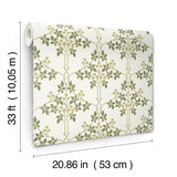 4171-82053 Blackberry Chartreuse Vine Trellis Wallpaper