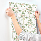 4171-82054 Blackberry Pink Vine Trellis Wallpaper