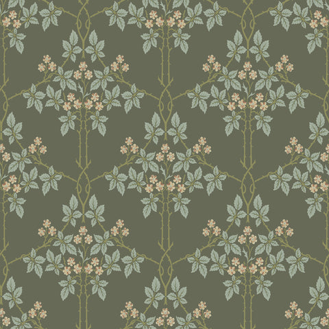4171-82055 Blackberry Grey Vine Trellis Wallpaper