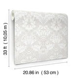 4171-82056 Myrtle Dove Floral Ogee Wallpaper