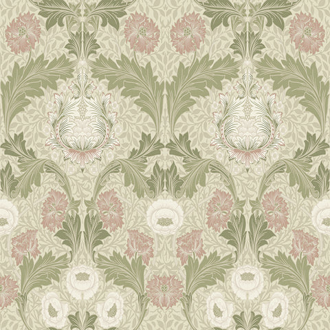 4171-82057 Myrtle Mauve Floral Ogee Wallpaper