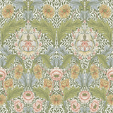 4171-82058 Myrtle Green Floral Ogee Wallpaper