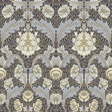  4171-82061 Myrtle Blue Floral Ogee Wallpaper