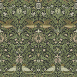 4171-82063 Bird Green Floral Thicket Wallpaper