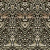 4171-82064 Bird Brown Floral Thicket Wallpaper