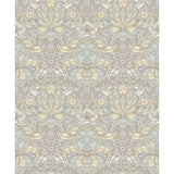 4171-82066 Spring Thicket Light Blue Tulip Damask Wallpaper