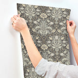 4171-82068 Spring Thicket Blue Tulip Damask Wallpaper