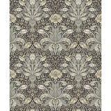 4171-82068 Spring Thicket Blue Tulip Damask Wallpaper