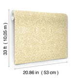 4171-82070 Ceiling Yellow Intricate Floral Wallpaper