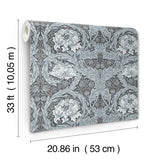 4171-82074 African Marigold Dark Blue Floral Wallpaper