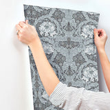 4171-82074 African Marigold Dark Blue Floral Wallpaper