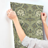 4171-82075 African Marigold Sea Green Floral Wallpaper