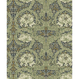 4171-82075 African Marigold Sea Green Floral Wallpaper