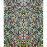 4171-HT84001 Vine Embroidery Sea Green Wall Mural