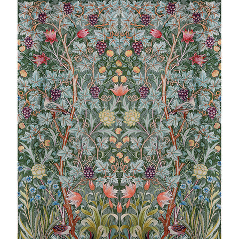 4171-HT84001 Vine Embroidery Sea Green Wall Mural