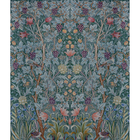  4171-HT84002 Vine Embroidery Teal Wall Mural