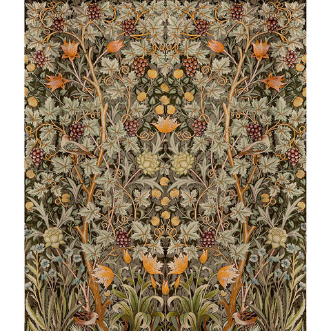 4171-HT84004 Vine Embroidery Green Wall Mural